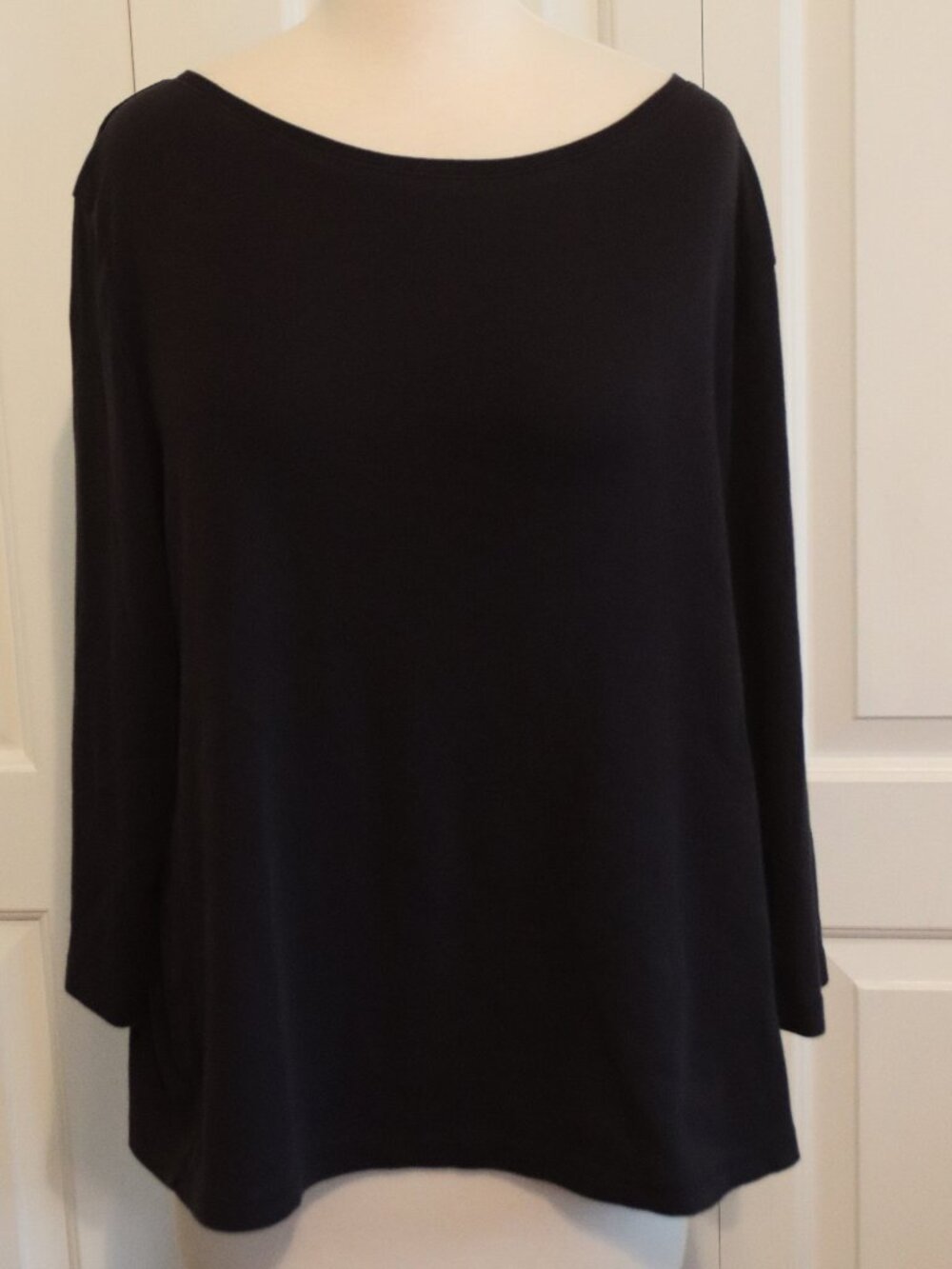 Talbots 100% Pima Cotton 3/4 Sleeve Black Tee Size 2X